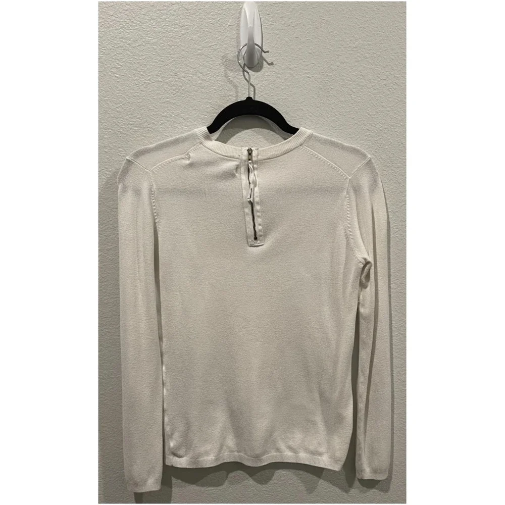 ZARA Antique White Long Sleeve Knit Sweatshirt - Picture 4 of 6